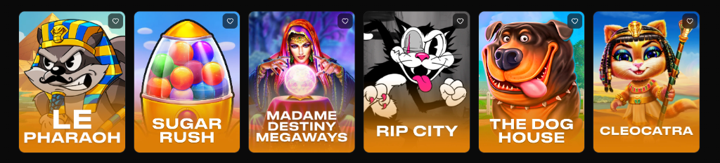 Популярные слоты Tiger Casino — Le Pharaoh, Sugar Rush, Madame Destiny, Rip City и другие